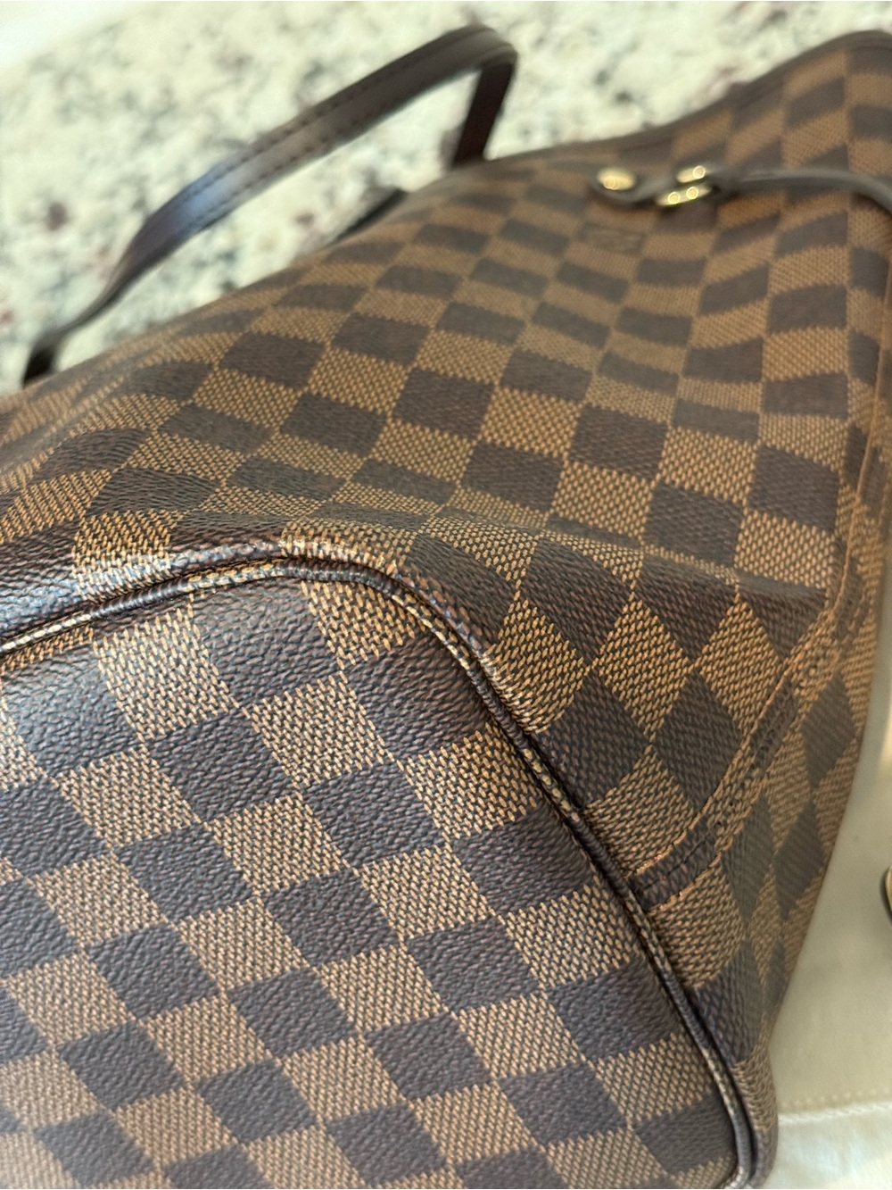 Louis Vuitton Damier Ebene Checkerboard Brown Tote - Picture 5 of 16